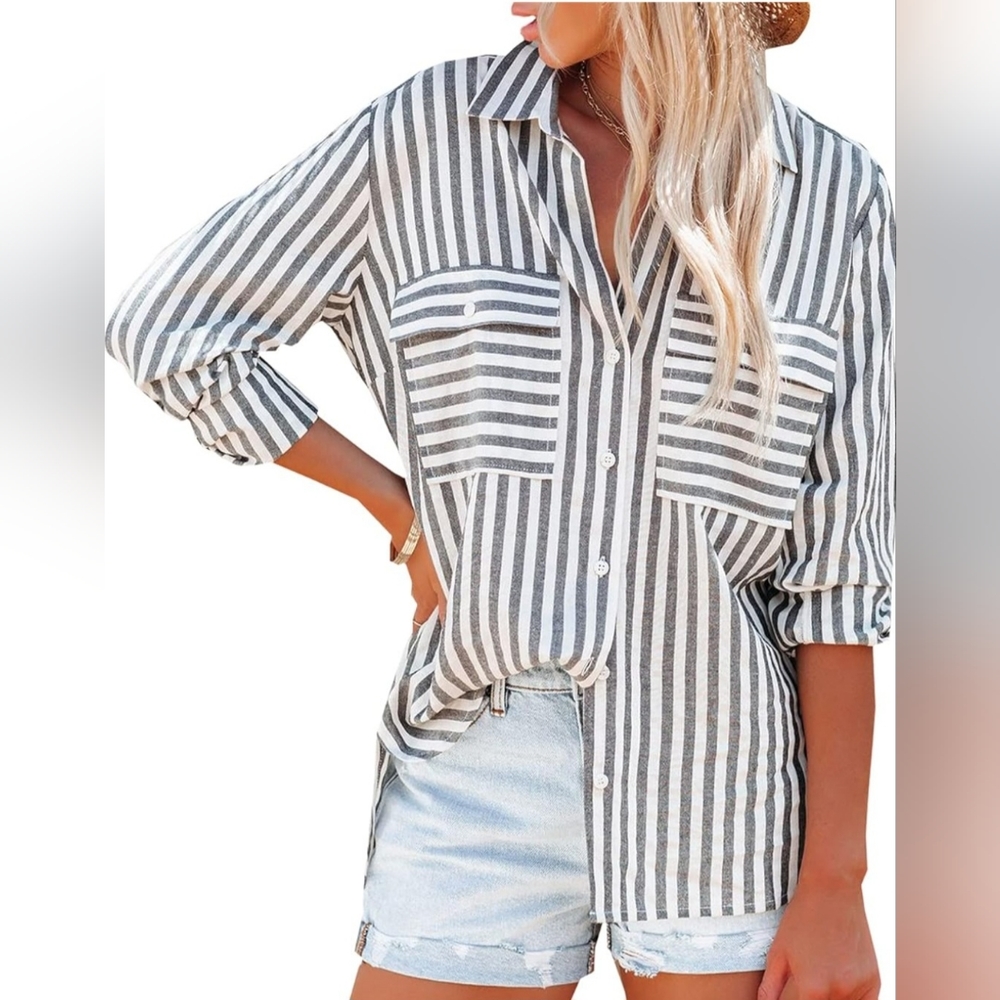 OMSJ womens striped shirt